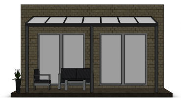 Preview: Überdachung mit VSG 8,76 mm matt, 5 x 3,5 m